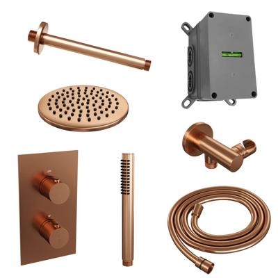 Inbouw Regendouche Set Brauer Copper Edition Plafond Uitloop Ronde Hoofddouche 20 cm Koper Brauer