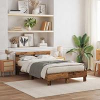 Bedframe met hoofdeinde Oud hout 135 x 190 cm Bewerkt hout - thumbnail