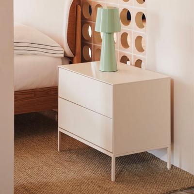 Kave Home Vedrana nachtkastje met 2 laden witgelakt MDF