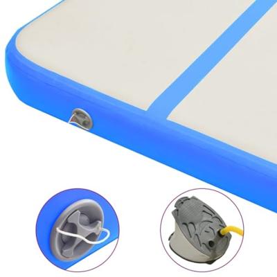 VidaXL Gymnastiekmat met pomp opblaasbaar 500x100x15 cm pvc blauw - thumbnail