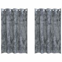 VidaXL Velvet gordijnen 2 pcs zilvergrijs 175 x 140 cm fluweel - thumbnail