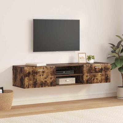 TV-kast met lade Gerookt eiken 150 x 39 x 30 cm Bewerkt hout