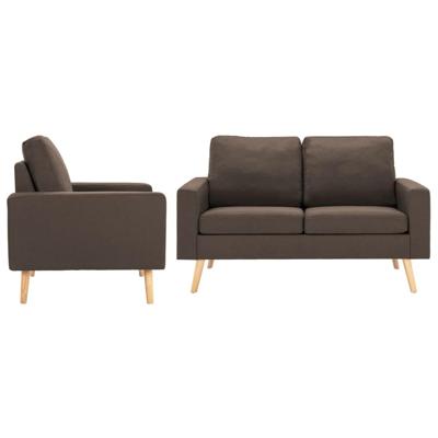 2-delig Bankstel stof bruin