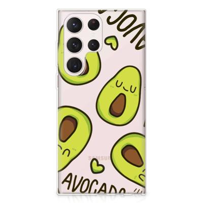 Samsung Galaxy S23 Ultra Telefoonhoesje met Naam Avocado Singing Samsung Galaxy S23 Ultra Telefoonhoesje met Naam Avocado Singing