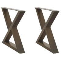 Salontafelpoten 2 st 50x(42-43,3) cm staal naturel - thumbnail