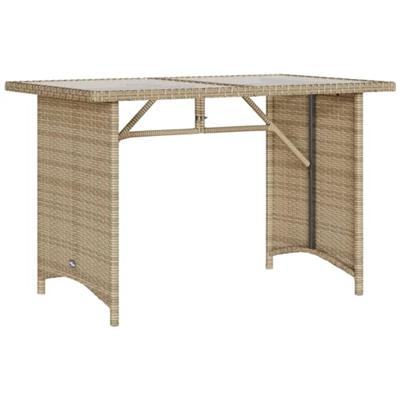 6-delige Loungeset met kussens poly rattan beige