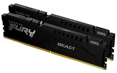Kingston FURY Beast Werkgeheugenset voor PC DDR5 64 GB 2 x 32 GB Non-ECC 5600 MHz 288-pins DIMM CL40 KF556C40BBK2-64 Kingston FURY Beast Werkgeheugenset voor PC DDR5 64 GB 2 x 32 GB Non-ECC 5600 MHz 288-pins DIMM CL40 KF556C40BBK2-64