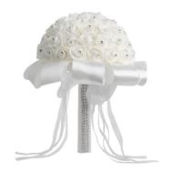 Bruid Holding boeket creatieve simulatie Holding boeket bruiloft benodigdheden (wit) - thumbnail