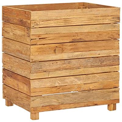 VidaXL Plantenbak verhoogd 50x40x55 cm gerecycled teakhout en staal
