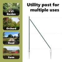 VidaXL Afrasteringspaal 7 pcs groen staal - thumbnail