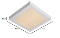 Lucide BRICE-LED - Plafonnière Badkamer - LED Dimb. - 1x30W 3000K - IP44 - Wit - thumbnail