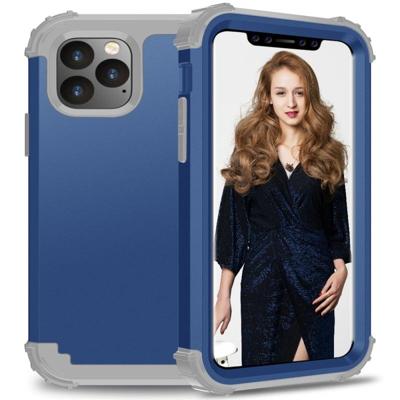 Voor iPhone 11 Pro Max PC + siliconen driedelige anti-drop mobiele telefoon bescherming Bback cover (blauw)