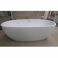 Half vrijstaand Bad Luca Sanitair Primo 175x85x60cm Acryl Glans Wit Met Overloop - thumbnail