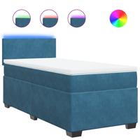 Boxspring met matras fluweel blauw 90x190 cm - thumbnail