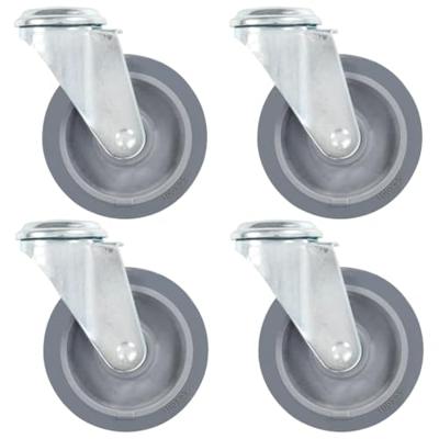 VidaXL Zwenkwielen met boutgaten 4 st 100 mm