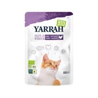 Yarrah Biologisch kattenvoer in saus, 14 x 85 g, gourmet filets in gelei met kalkoen, van 100% biologische teelt, zakje voor vochtige voeding voor alle volwassen kattenrassen - thumbnail
