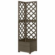 VidaXL Latwerkplantenbak hoekmodel 40x40x150 cm vurenhout grijs - thumbnail