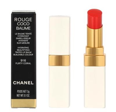 Chanel Rouge Coco Hydrating Beautifying Tinted Lip Balm 916 FLIRTY CORAL Lippenstift 3 g Dames