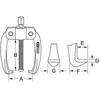KS Tools 6204101 Poelietrekker Aantal haken: 2 - thumbnail