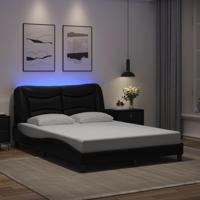 Bedframe met LED zonder matras "Hvar" zwart 140x190 cm - thumbnail