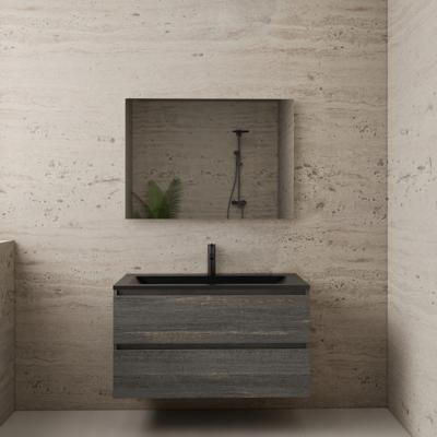 ACTIE BWS Badmeubel | Paris | Frey Oak 100 cm | Mat Zwart Wastafel | 1 of 2 Kraangaten