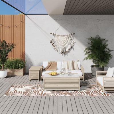 VidaXL Buitenkleed omkeerbaar 80x250 cm bruin en wit VidaXL Buitenkleed omkeerbaar 80x250 cm bruin en wit