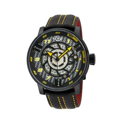 Gevril GV2 Motorcycle Mens Silver Dial Black Calfskin Leather Watch 1315 Heren Horloge Gevril GV2 Motorcycle Mens Silver Dial Black Calfskin Leather Watch 1315 Heren Horloge