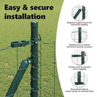 VidaXL Hek met paal groen 0,8 x 25 m staal en pvc - thumbnail