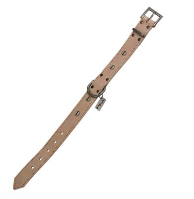 Jack and Vanilla Hondenhalsband - Leer - Naturel - 40 cm