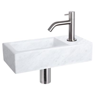 Fonteinset Differnz Helios 37.5x18.5x9.5 cm Marmer Wit Met Gebogen Kraan Mat Chroom Differnz Fonteinset Differnz Helios 37.5x18.5x9.5 cm Marmer Wit Met Gebogen Kraan Mat Chroom Differnz