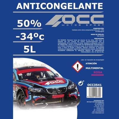Antivries OCC Motorsport 50% Organisch Roze (5 L) Antivries OCC Motorsport 50% Organisch Roze (5 L)