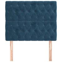 Hoofdborden 2 st 90x7x78/88 cm fluweel donkerblauw - thumbnail