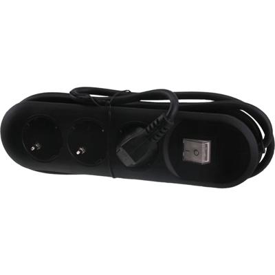 stekkerdoos - 3 aansluitingen - randaarde - aan/uit schakelaar - 1.5 meter - zwart stekkerdoos - 3 aansluitingen - randaarde - aan/uit schakelaar - 1.5 meter - zwart