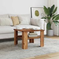 Salontafel 60x60x42 cm bewerkt hout oud houtkleurig - thumbnail