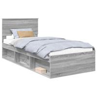Bedframe met hoofdeinde Grijs Sonoma 75 x 190 cm Bewerkt hout - thumbnail