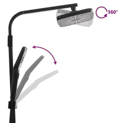 VidaXL Douchekoppenset dubbel met mengkraan en slang messing zwart