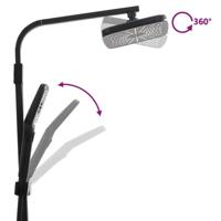 VidaXL Douchekoppenset dubbel met mengkraan en slang messing zwart - thumbnail