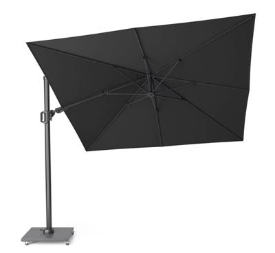 Zweefparasol Challenger Zijwaarts Kantelbaar (T2) premium 3x3 meter Faded Black zonwering Platinum - Platinum