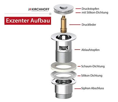 Kirchhoff DAV-2WK aftapkraan, chroom, 1 1/4" x 65 mm - 98807320