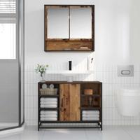 Badkamer spiegelkast Oud hout 65 x 20 x 60 cm Bewerkt hout - thumbnail