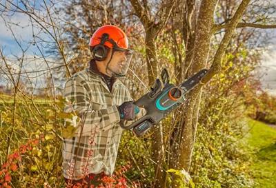 GARDENA accukettingzaag powersaw 250/18v solo (grijs/turquoise, accu en oplader niet inbegrepen, power for all alliance)