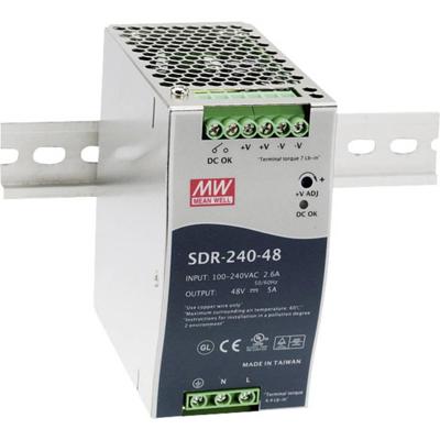 MEAN WELL SDR-240-48 DIN-rail netvoeding 48 V/DC 5 A 240 W Aantal uitgangen:1 x Inhoud 1 stuk(s)