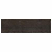 Tafelblad 220x60x(2-6)cm behandeld eikenhout donkerbruin - thumbnail