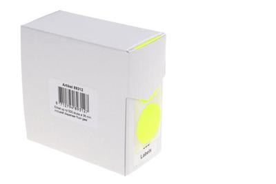 Etiket rillprint 35mm 500st op rol fluor geel