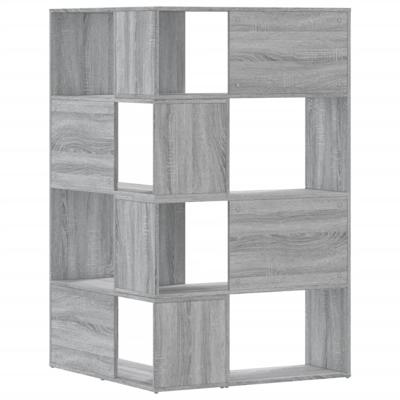 Boekenkast 4-laags hoek 85x85x140 cm bewerkt hout grijs sonoma