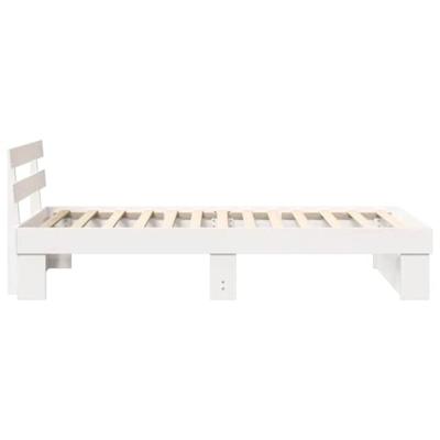 Bedframe met hoofdeinde Wit 90 x 190 cm Massief grenenhout