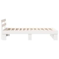 Bedframe met hoofdeinde Wit 90 x 190 cm Massief grenenhout - thumbnail