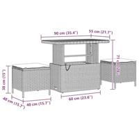 9-delige tuinset met kussens in beige poly rattan en acacia - thumbnail