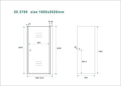 Between nisdeur 1000 x 2000 x 8 mm nano rookglas/chroom Between nisdeur 1000 x 2000 x 8 mm nano rookglas/chroom