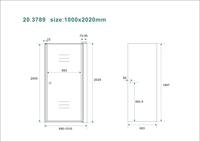 Between nisdeur 1000 x 2000 x 8 mm nano rookglas/chroom - thumbnail